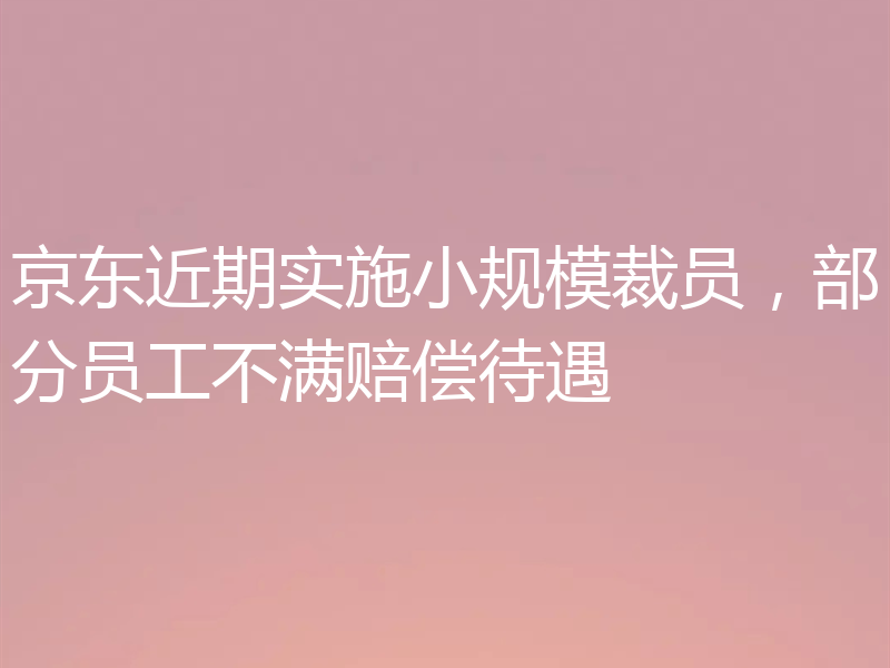 京东近期实施小规模裁员,部分员工不满赔偿待遇
