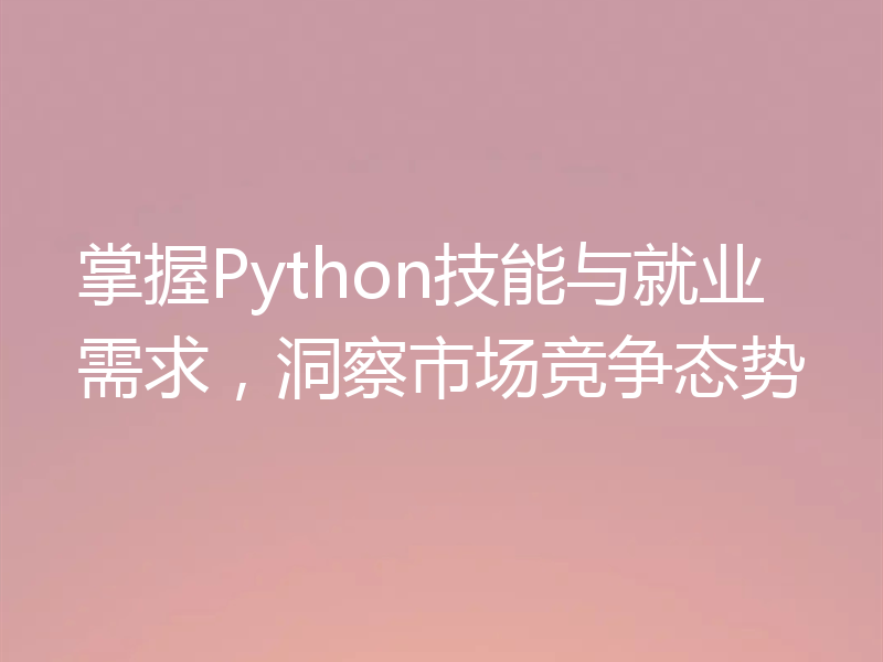 掌握Python技能与就业需求,洞察市场竞争态势