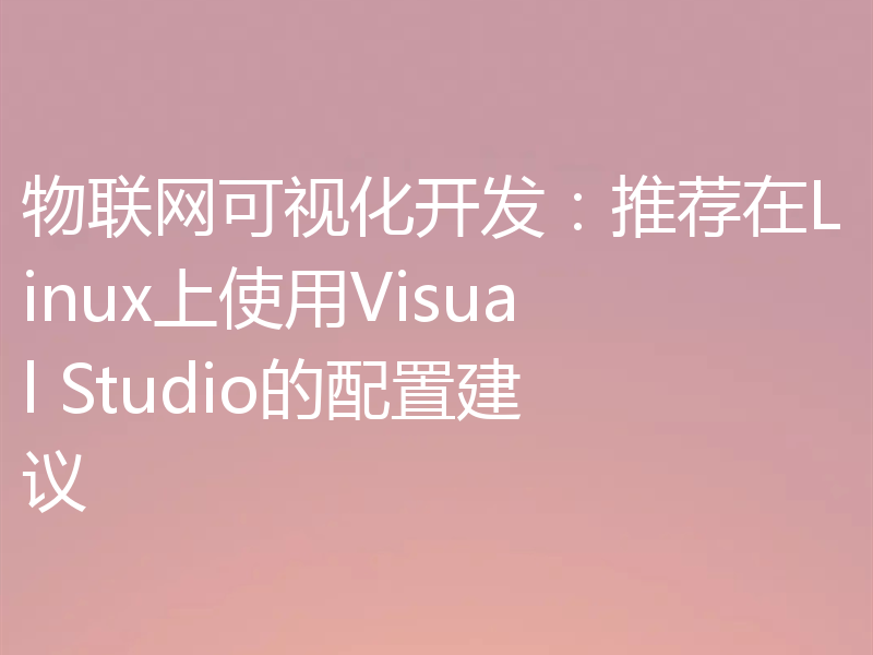 物联网可视化开发:推荐在Linux上使用Visual Studio的配置建议