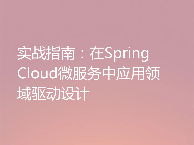 实战指南:在Spring Cloud微服务中应用领域驱动设计
