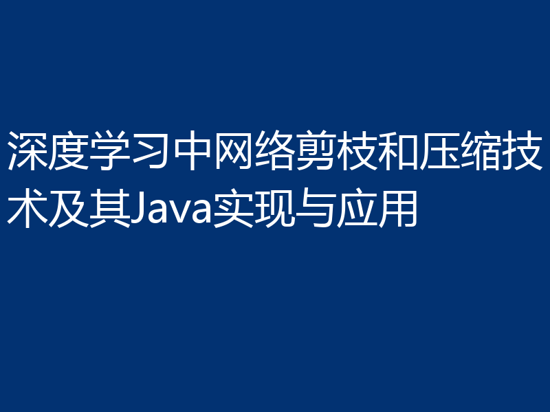 深度学习中网络剪枝和压缩技术及其Java实现与应用