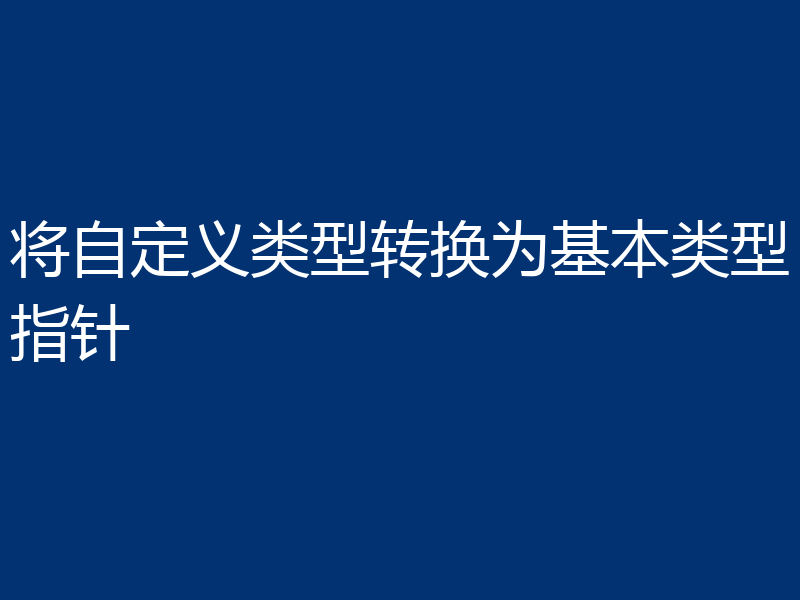 将自定义类型转换为基本类型指针