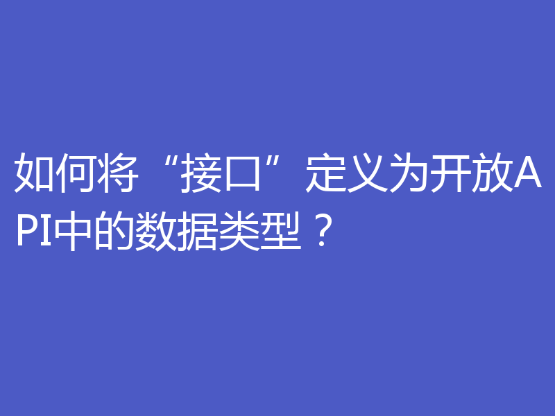 如何将“接口”定义为开放API中的数据类型?