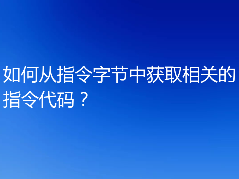 如何从指令字节中获取相关的指令代码?
