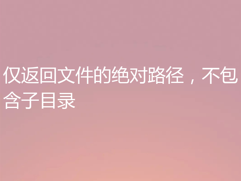 仅返回文件的绝对路径,不包含子目录