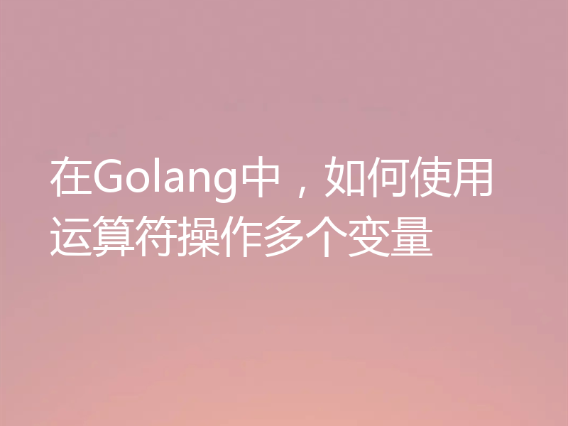 在Golang中,如何使用运算符操作多个变量