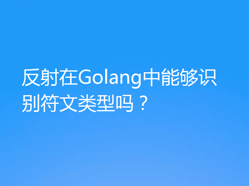 反射在Golang中能够识别符文类型吗?