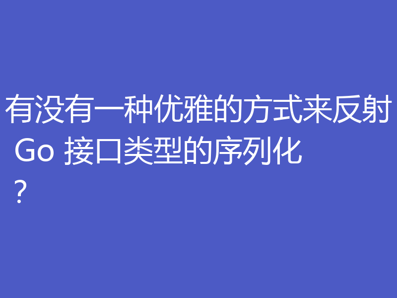 有没有一种优雅的方式来反射 Go 接口类型的序列化?