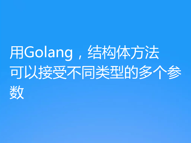 用Golang,结构体方法可以接受不同类型的多个参数