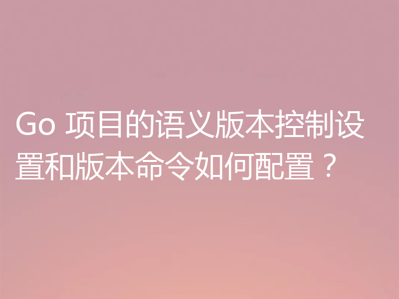 Go 项目的语义版本控制设置和版本命令如何配置?
