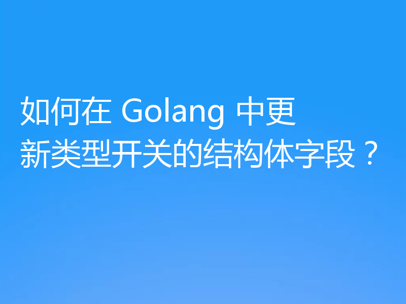 如何在 Golang 中更新类型开关的结构体字段?