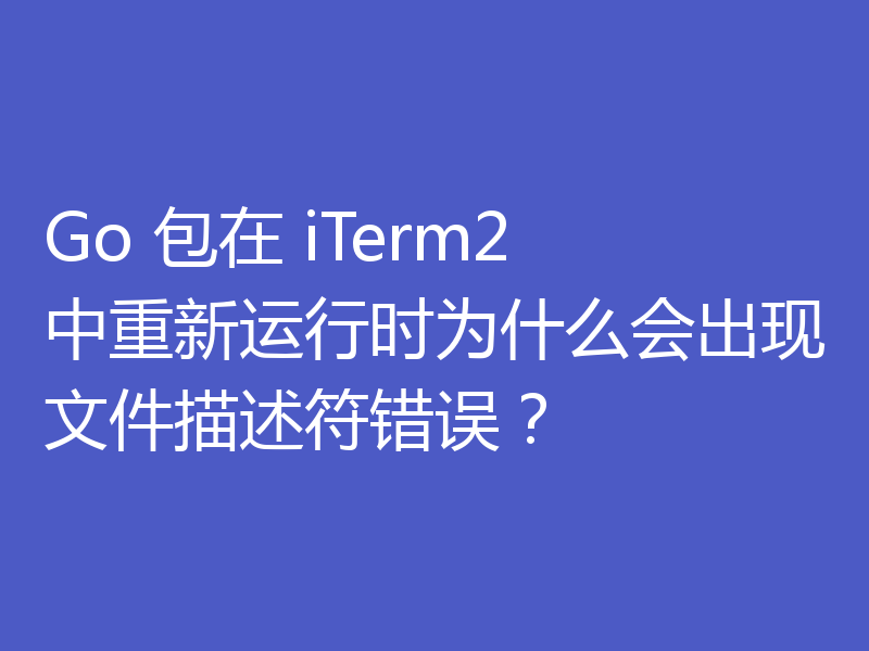 Go 包在 iTerm2 中重新运行时为什么会出现文件描述符错误?