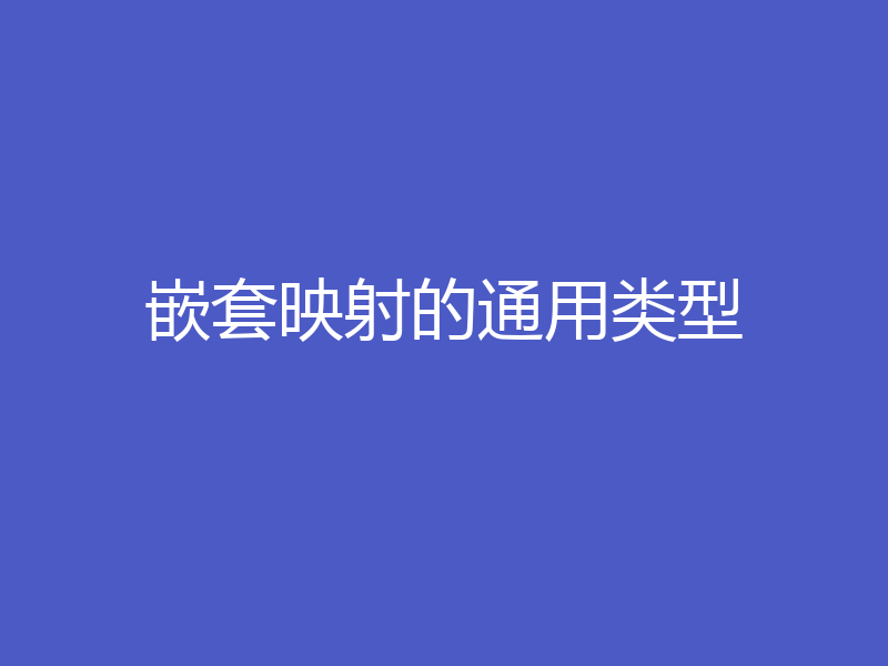 嵌套映射的通用类型