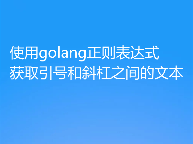 使用golang正则表达式获取引号和斜杠之间的文本