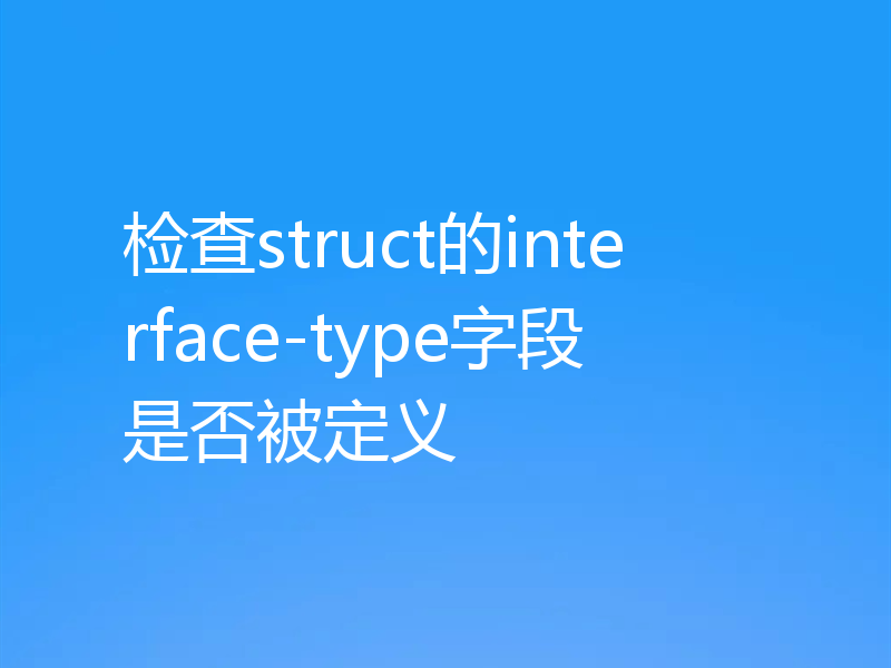 检查struct的interface-type字段是否被定义