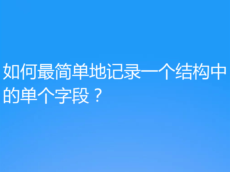 如何最简单地记录一个结构中的单个字段?