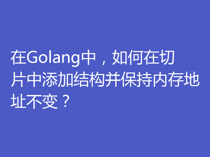 在Golang中,如何在切片中添加结构并保持内存地址不变?