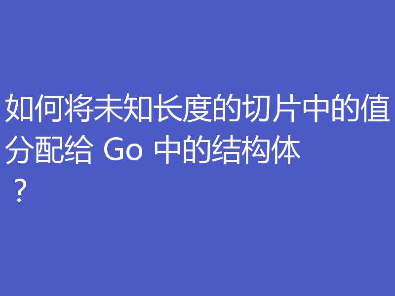 如何将未知长度的切片中的值分配给 Go 中的结构体?