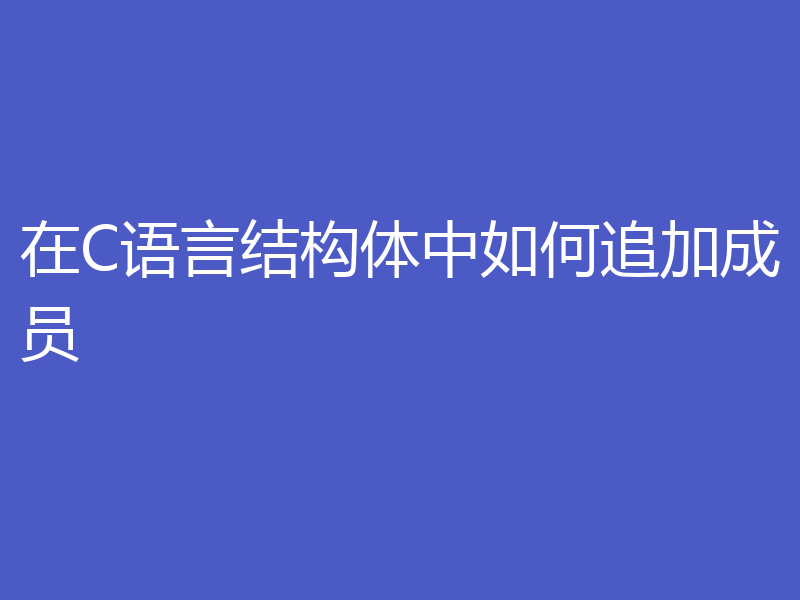 在C语言结构体中如何追加成员