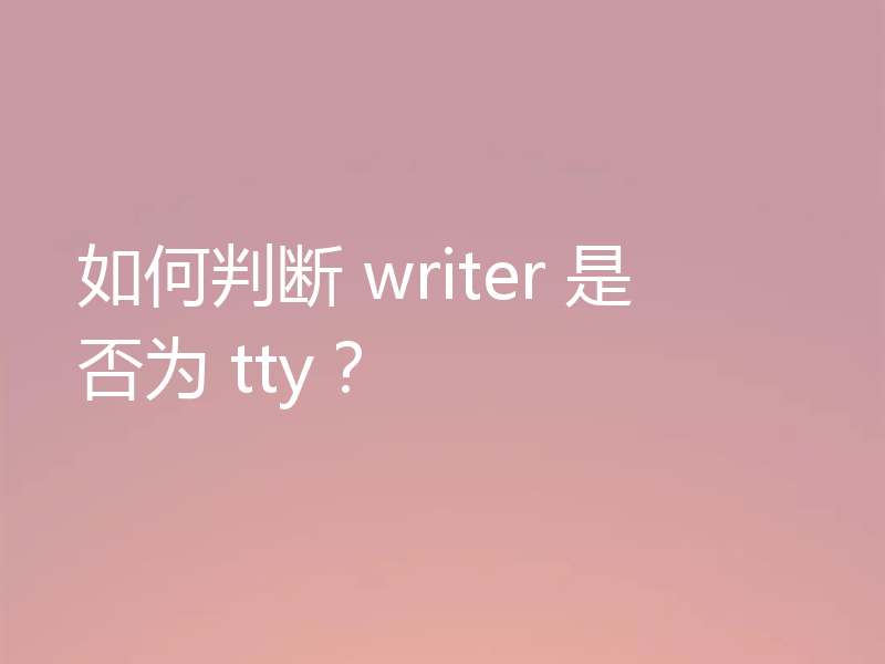 如何判断 writer 是否为 tty?
