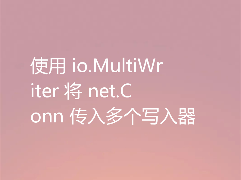 使用 io.MultiWriter 将 net.Conn 传入多个写入器