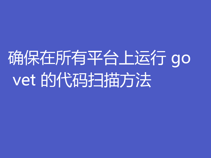 确保在所有平台上运行 go vet 的代码扫描方法