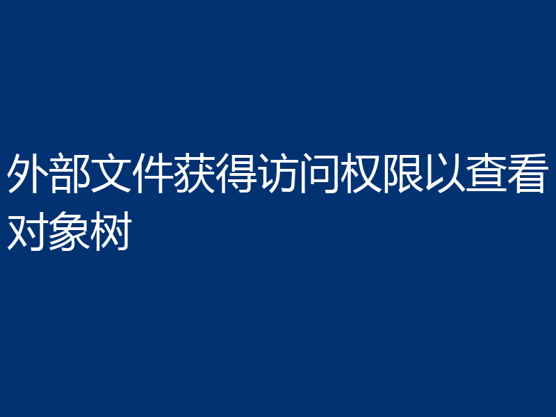 外部文件获得访问权限以查看对象树