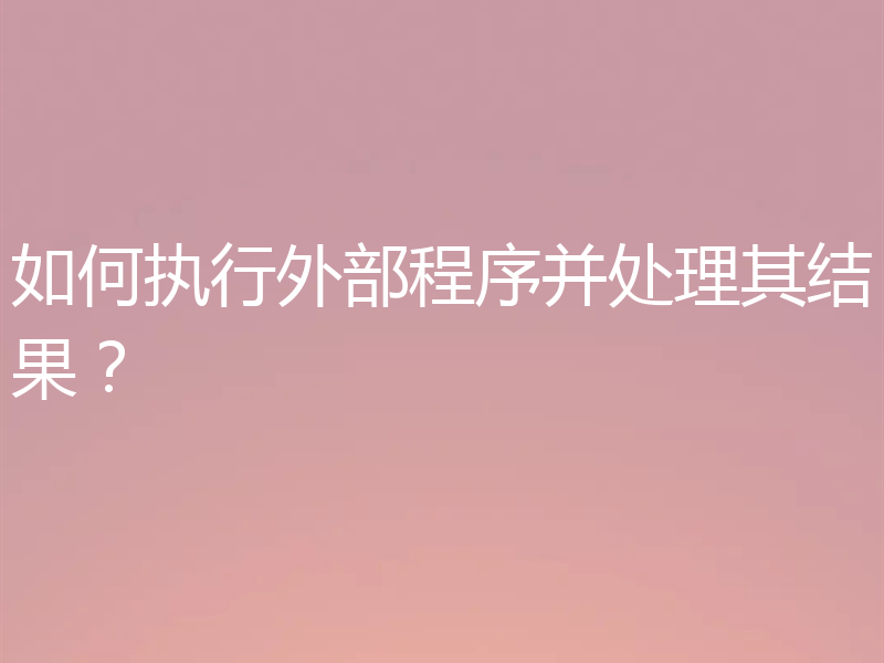 如何执行外部程序并处理其结果?