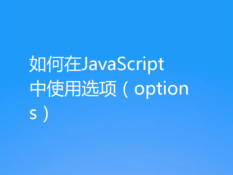如何在JavaScript中使用选项(options)