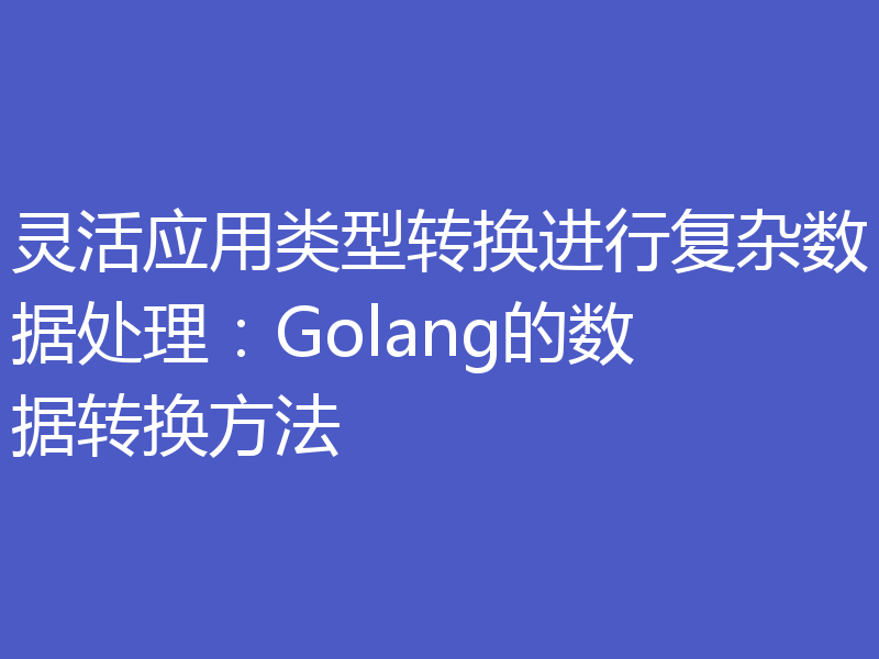 灵活应用类型转换进行复杂数据处理:Golang的数据转换方法