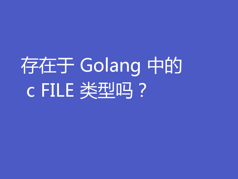 存在于 Golang 中的 c FILE 类型吗?