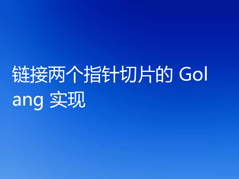 链接两个指针切片的 Golang 实现