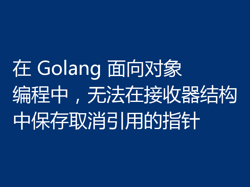 在 Golang 面向对象编程中,无法在接收器结构中保存取消引用的指针