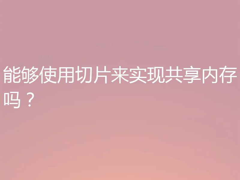 能够使用切片来实现共享内存吗?