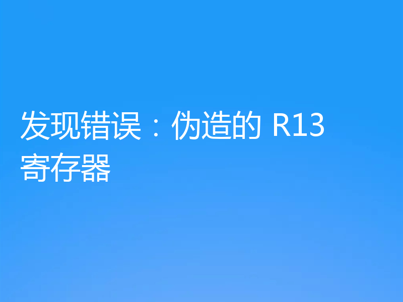 发现错误:伪造的 R13 寄存器