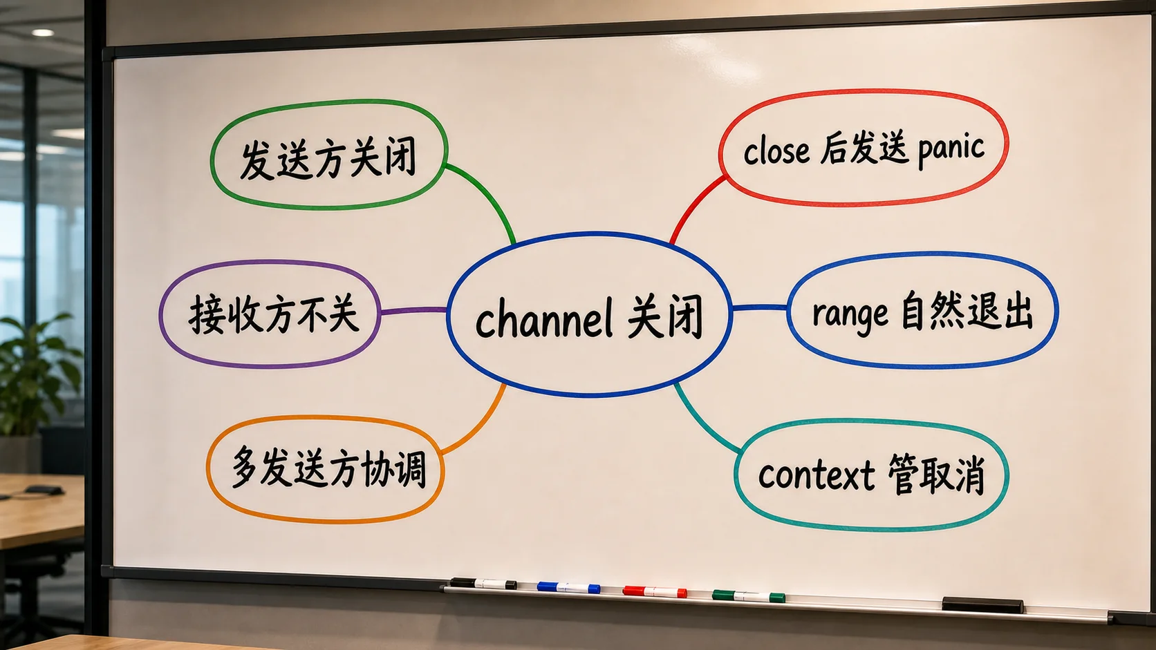 Go channel 关闭原则思维导图