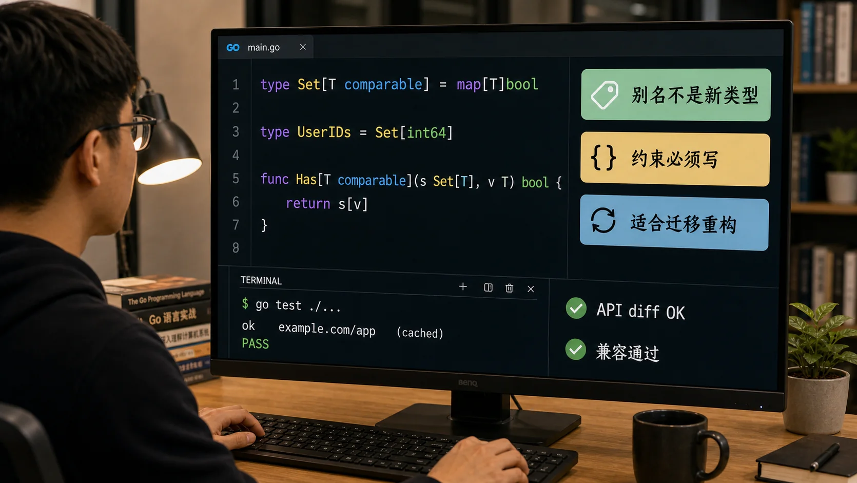 Go 泛型类型别名代码案例图