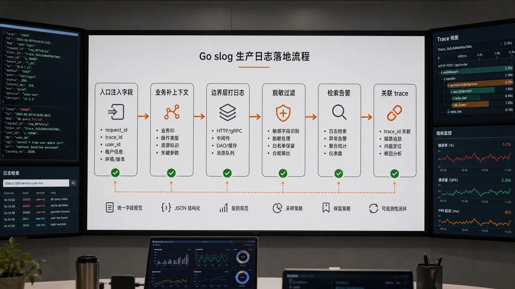 Go slog 生产日志落地流程图