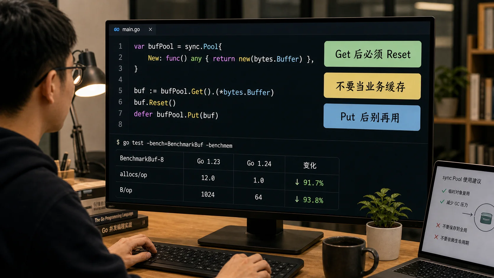 Go sync.Pool 代码案例图