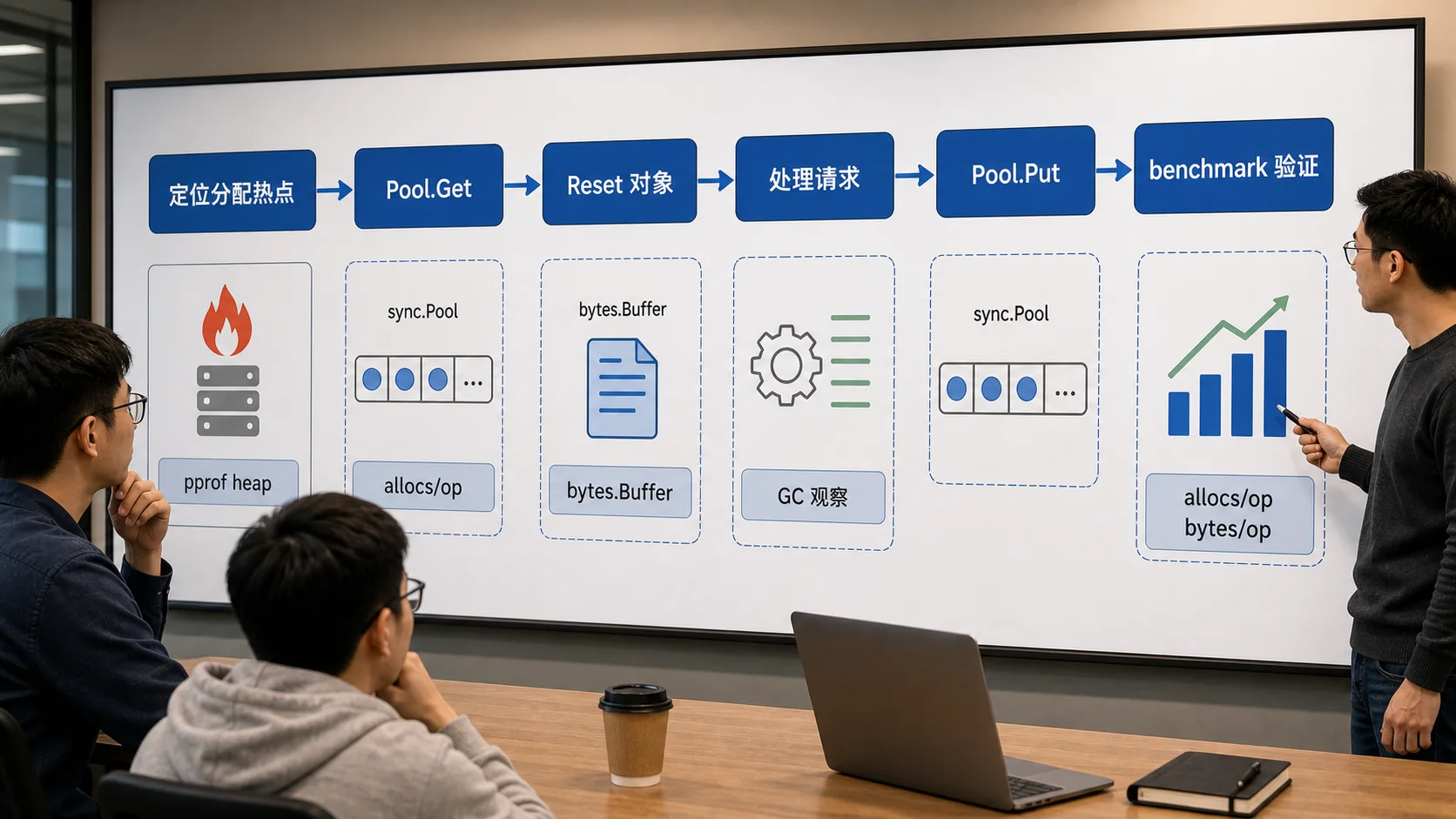 Go sync.Pool 使用流程图
