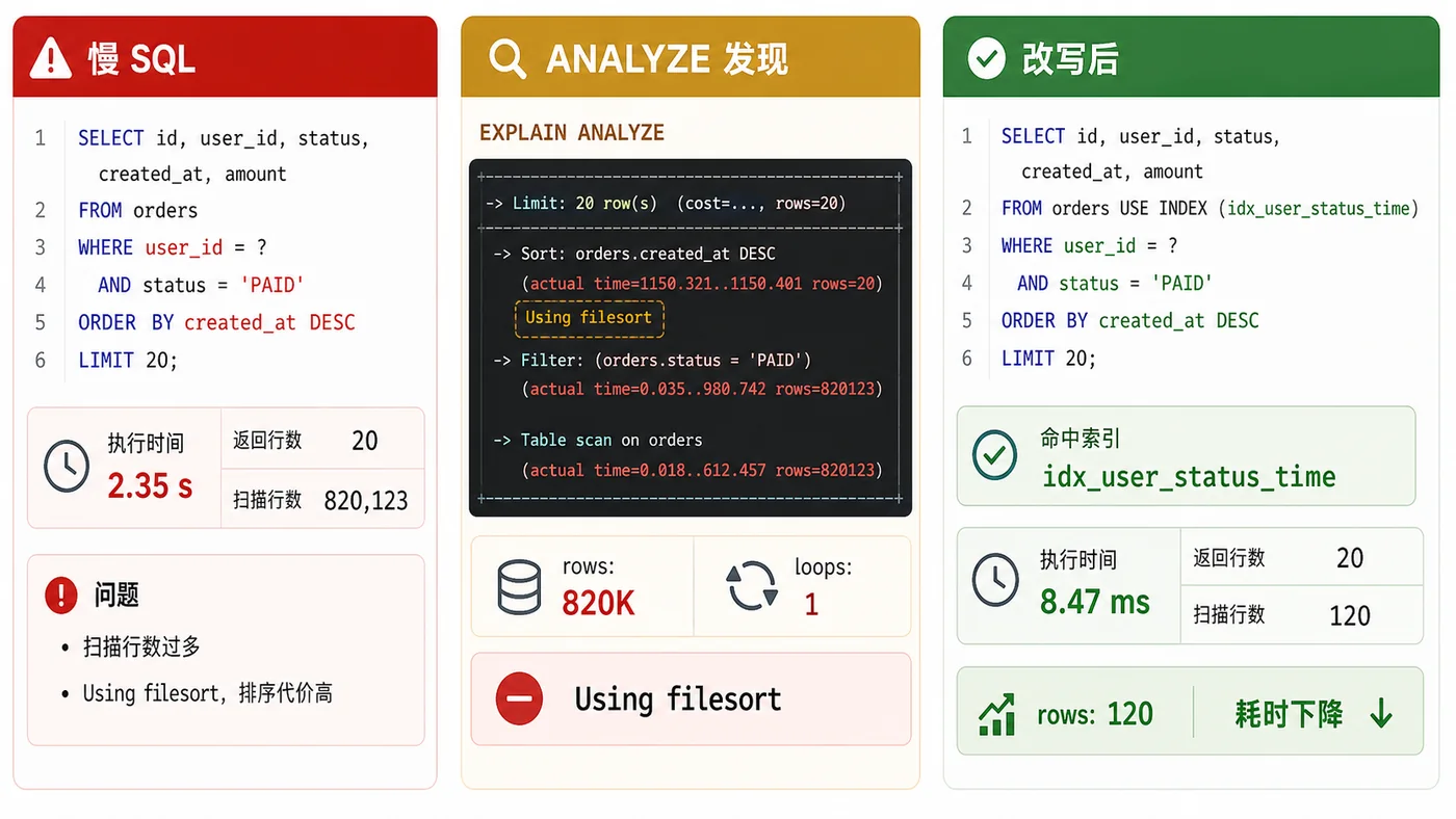 MySQL EXPLAIN ANALYZE SQL 案例图