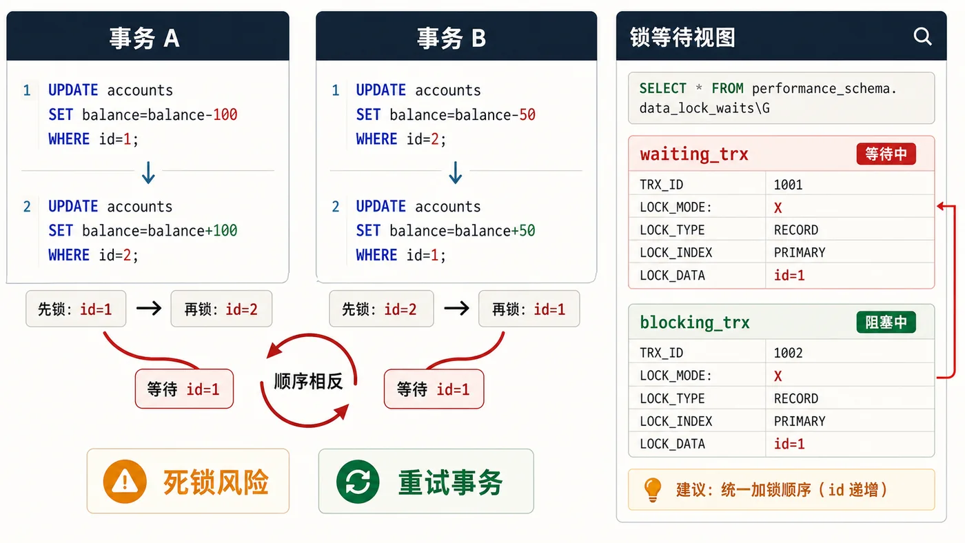 MySQL InnoDB 死锁 SQL 案例图