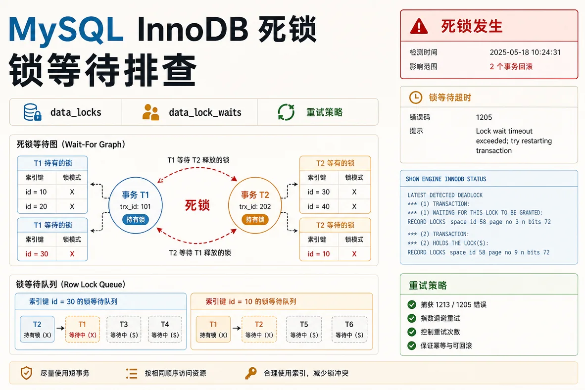 MySQL InnoDB 死锁实战：别只会等 lock wait timeout