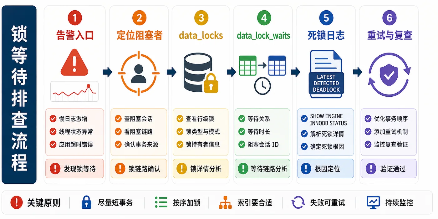 MySQL InnoDB 锁等待排查流程图