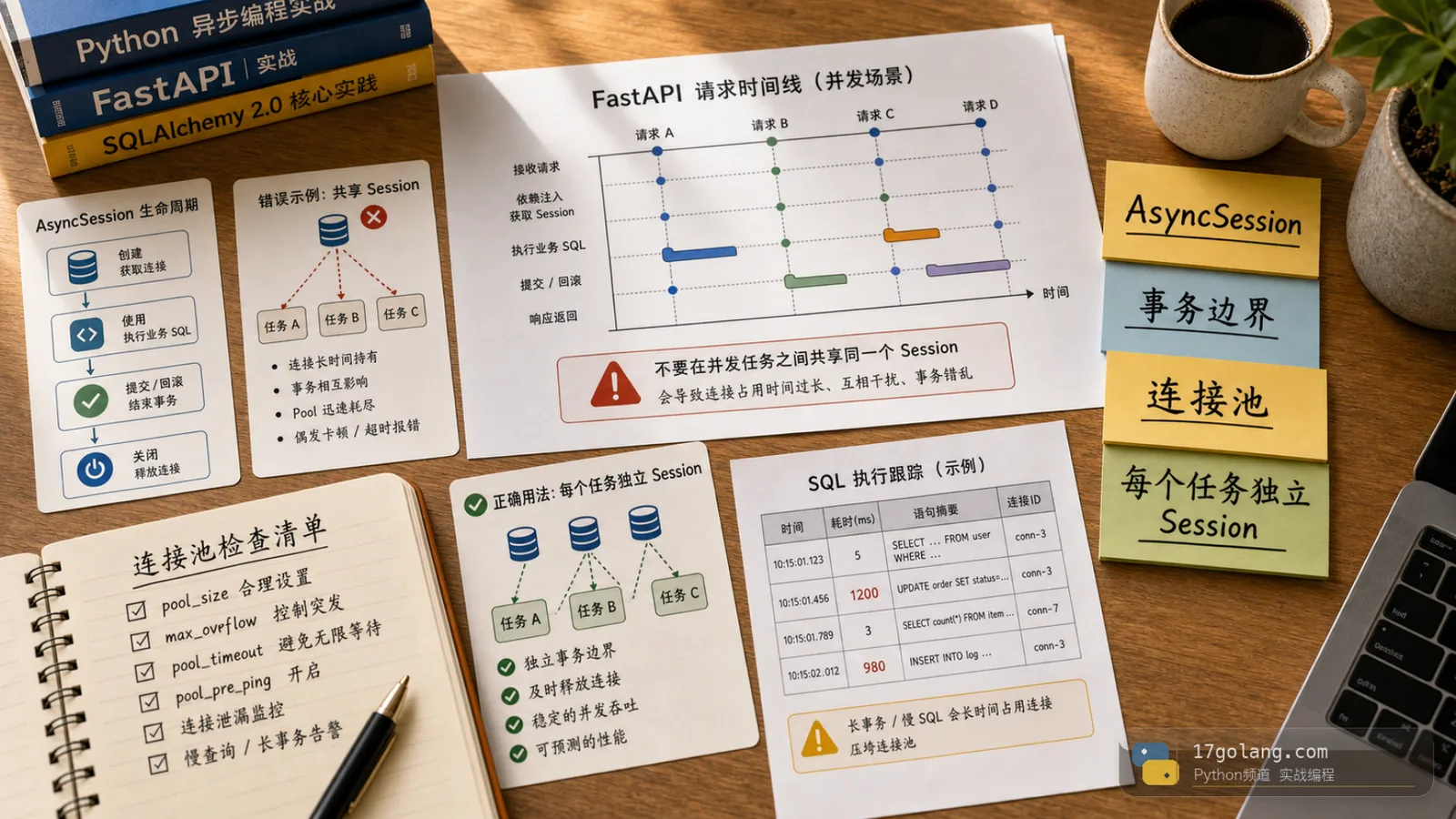 Python SQLAlchemy AsyncSession 实战：别在并发任务里共享 Session