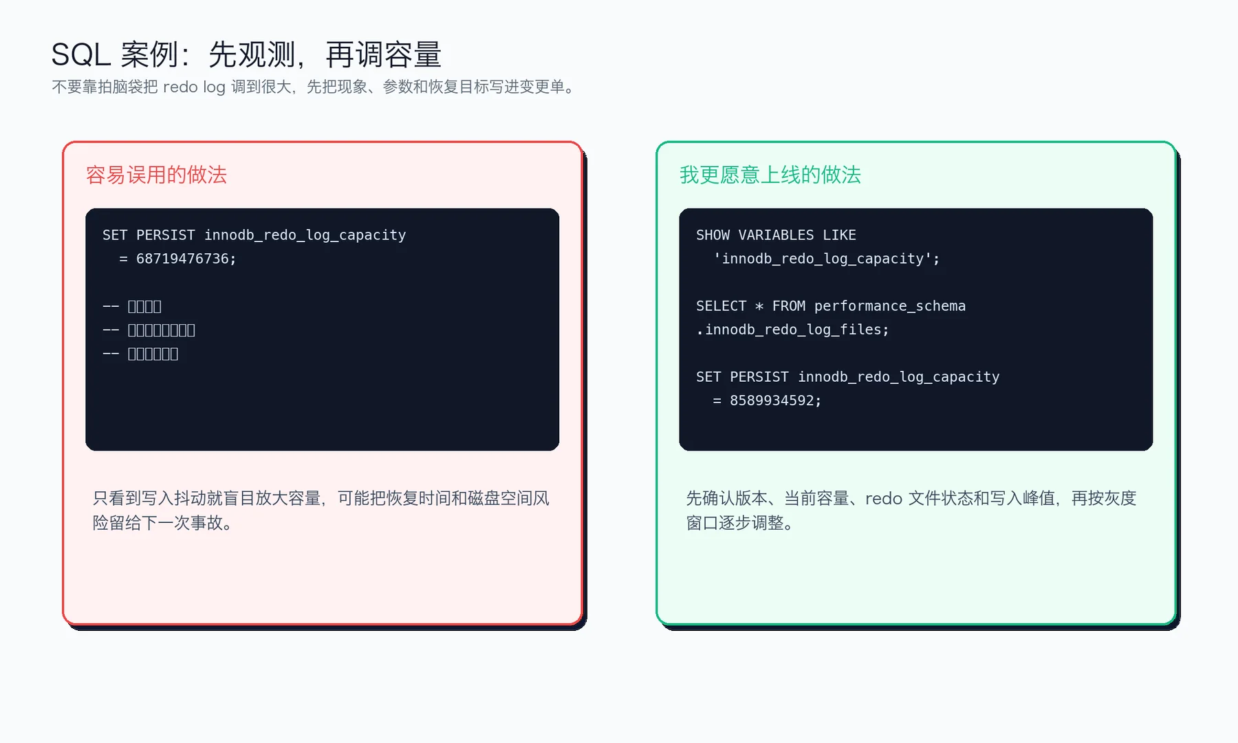 MySQL redo log 容量调优 SQL 案例