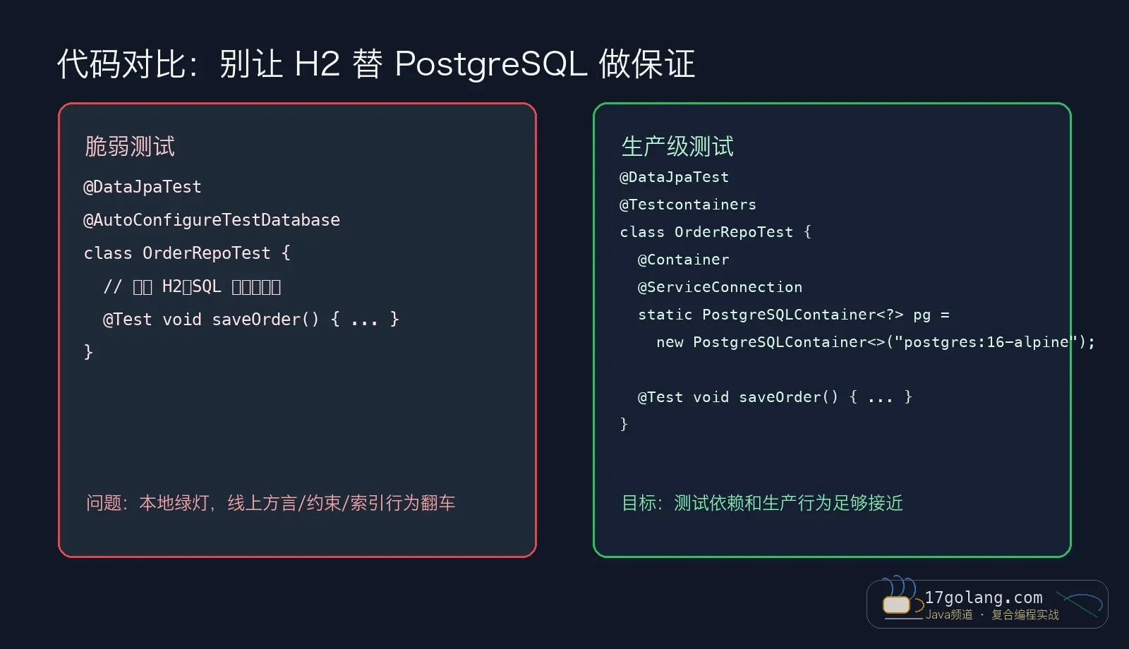 Spring Boot Testcontainers 代码对比