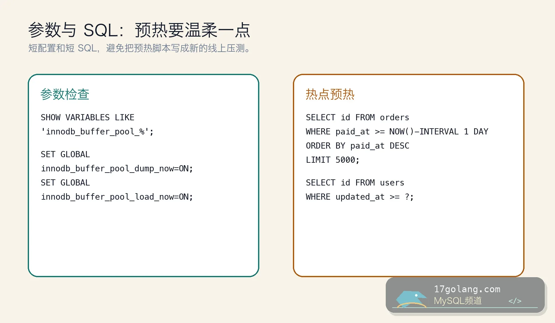 MySQL Buffer Pool 预热参数和 SQL 案例