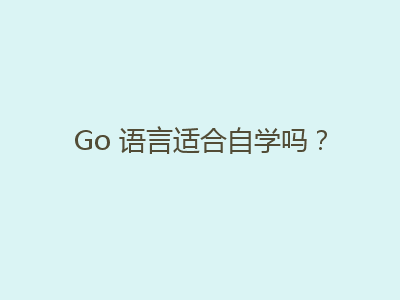 Go 语言适合自学吗？