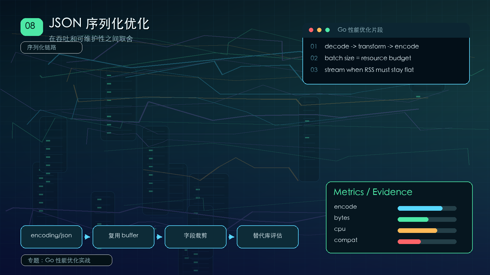 Go JSON 序列化优化：字段裁剪、Buffer 复用与兼容性